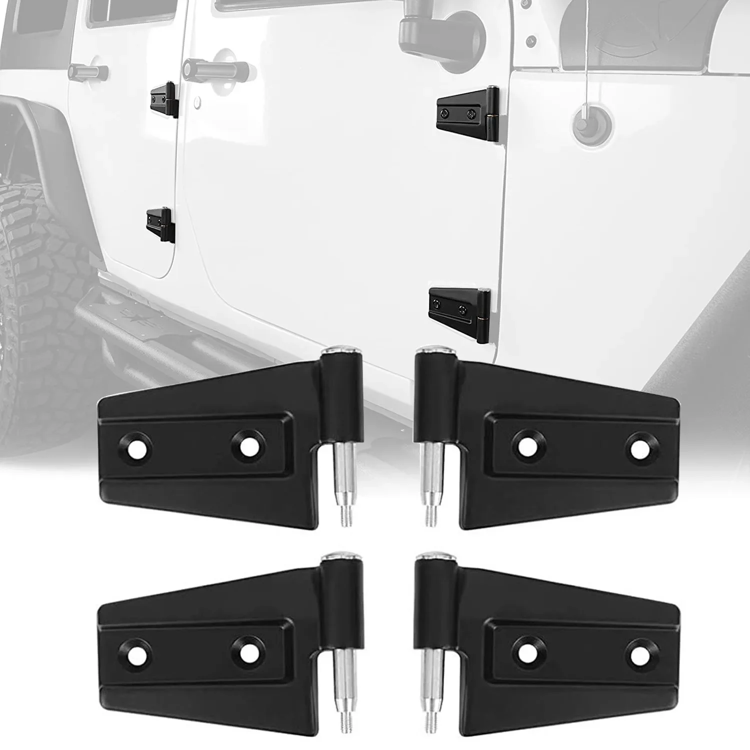 Фото Замена стальной дверной петли автомобиля для Jeep Wrangler JK JL Gladiator JT 2007-2022, 2 двери, 4 двери №1