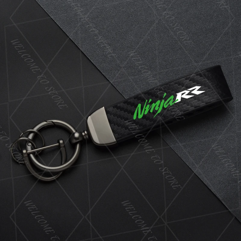 

2025 для Kawasaki Ninja H2 H2R NinjaRR LOGO для женщин и мужчин, брелок из углеродистой кожи, мотоциклетный брелок, аксессуары для ключей