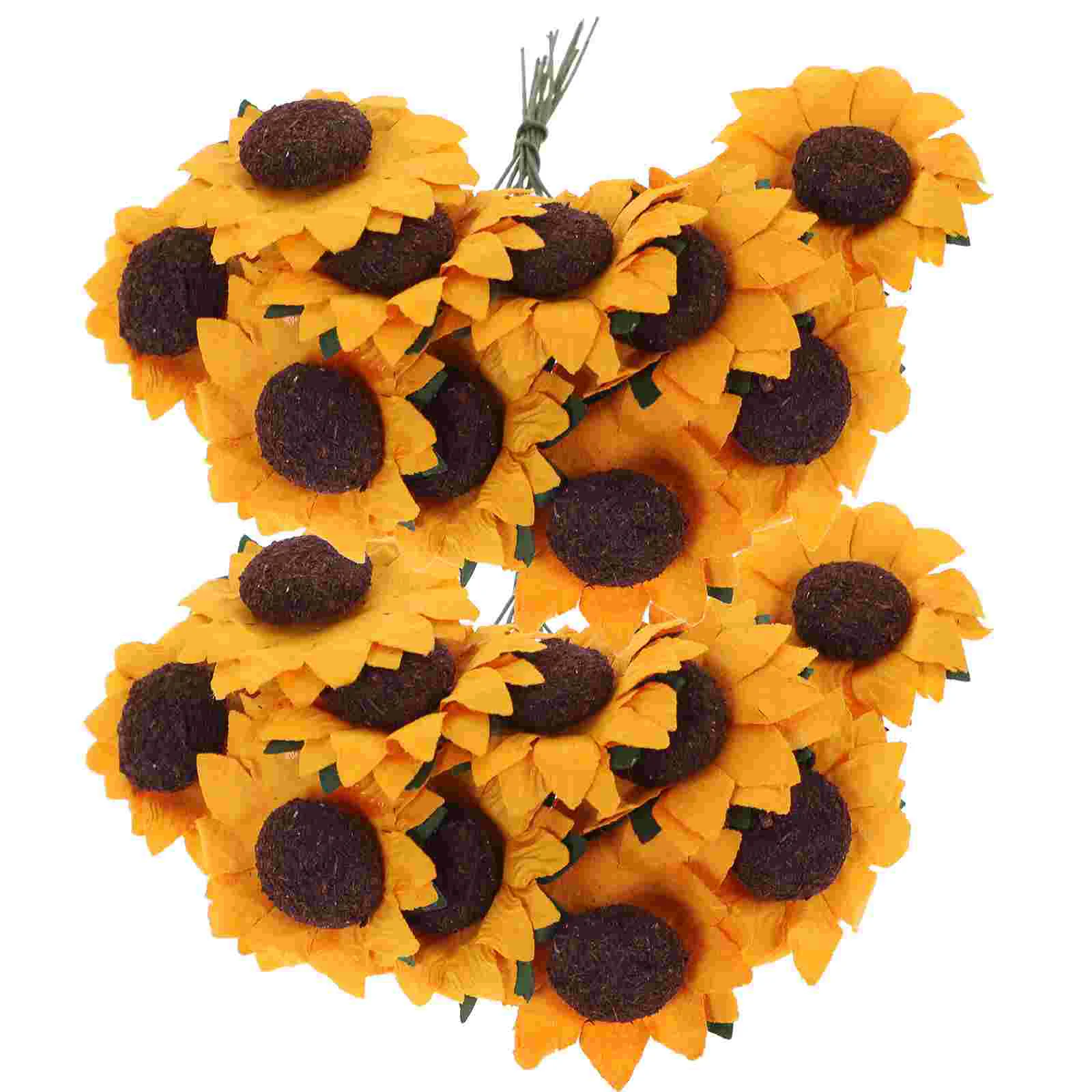 

100 Pcs Home Décor Funeral Flowers Summer Decor Artificial Sunflower Bouquet Wedding Invitations Dried Flowers Resin Gift