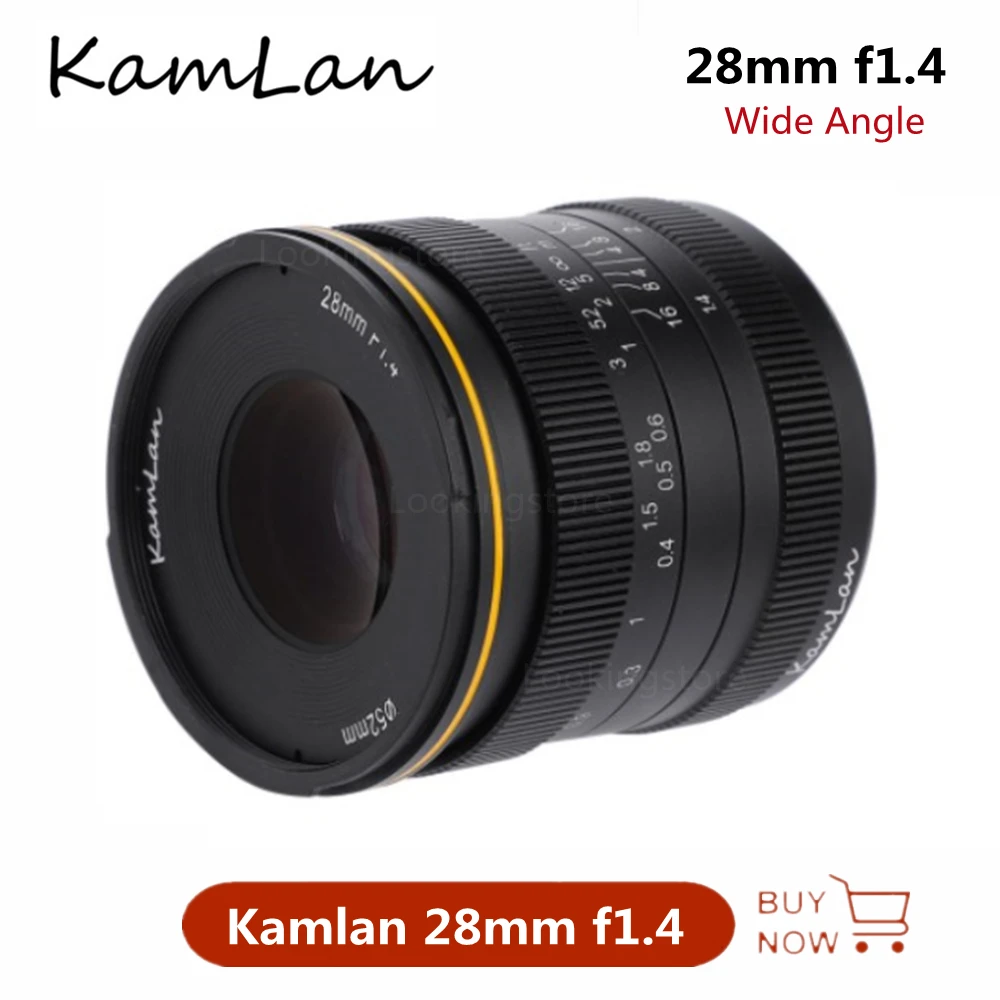 

Широкоугольный фотообъектив Kamlan 28 мм f1.4 Для беззеркальных камер Canon M Mount Sony E Fuji X M43