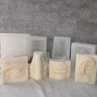 eyes nose ears face candle silicone mold for handmade desktop decoration gypsum epoxy resin aromatherapy candle silicone mould