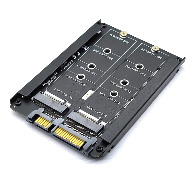 Metal Case Dual B+M Key M.2 NGFF SSD To 2.5 SATA 6Gb Adapter Card With Enclosure Socket M2 NGFF to SATA Adapter M.2 SATA Adapter