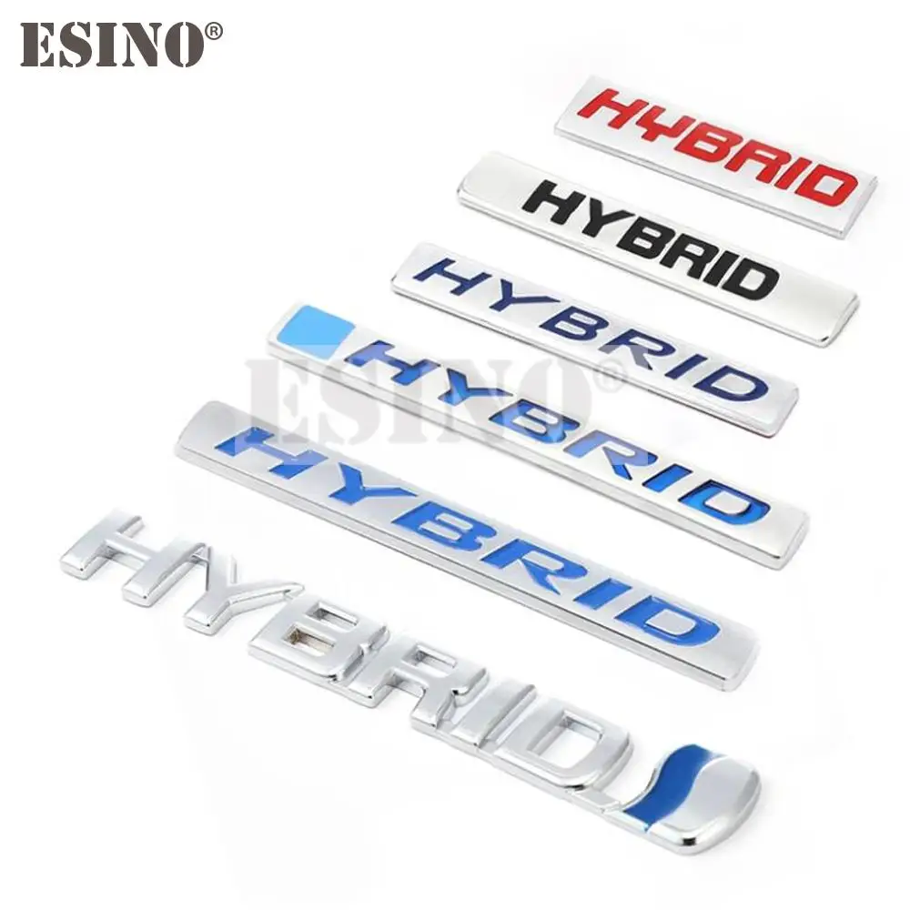 Car Styling Hybrid 3D Rear Trunk Metal Chrome Zinc Alloy Emblem Badge Decal for Toyota Corolla Camry Prius Prado RAV-4 Tundra
