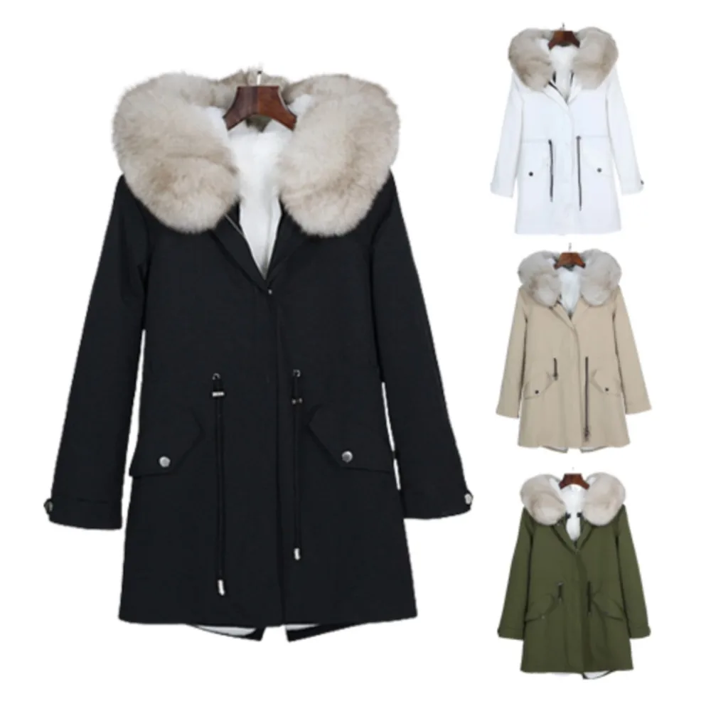 2023 Women's Waterproof Parka Real Fur Coat Winter Thicken Warm Jacket Ladies Natural Fox Fur Collar Hooded Detachable Outerwear