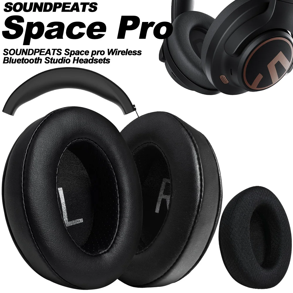 Фото Подушечки для наушников для SOUNDPEATS Space Pro, сменные подушечки для наушников, тканевые чехлы с эффектом памяти, губка, протеин №1