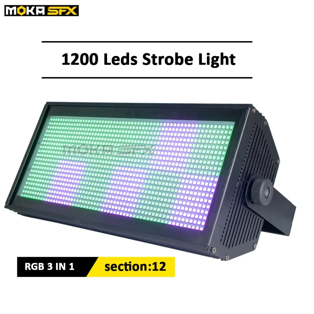 

Stroboscope Light 1200 LEDs Stage Lighting RGB 3in1 Party City Strobe Light 12 Section High Bright for Disco DJ Bar Strobe flash