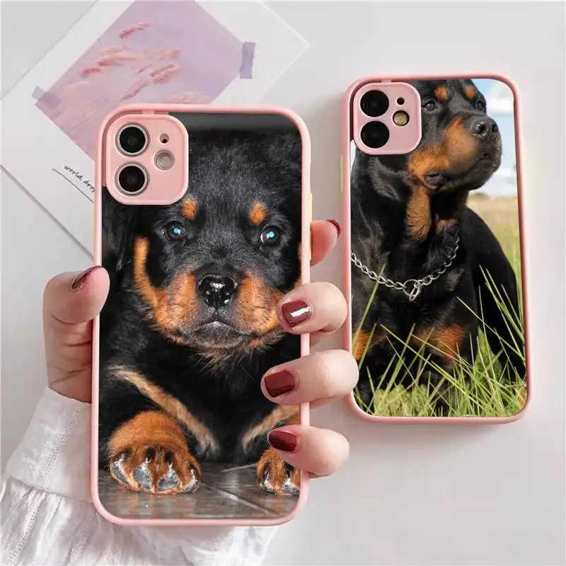 

Чехол Rottweiler для телефона с акулой собакой для iphone 13 12 11 xr xs x 7 8 pro max светло-розовый мягкий силиконовый прозрачный чехол из ТПУ