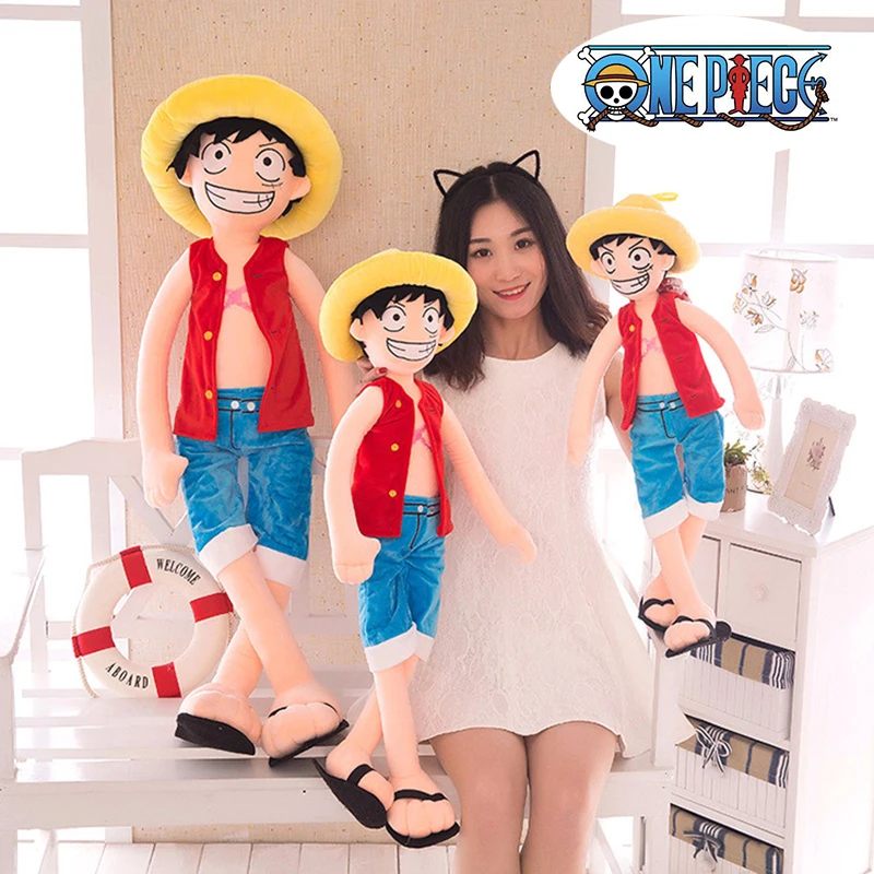 

85/120cm Large Size ONE PIECE Luffy Plush Suffed Toy Doll Child's friend soft cotton Luffy model Hold pillow Kids Birthday Gifts