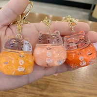 japanese cute lucky cat keychains car keys bag key chains maneki neko trinkets bag charm pendant keyfob couple gift 2022