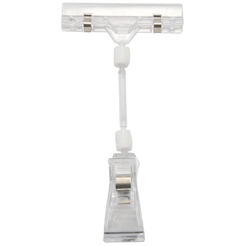 

6.5" Height Transparent Plastic Double Clips Adjustable Sign Card Display Holder