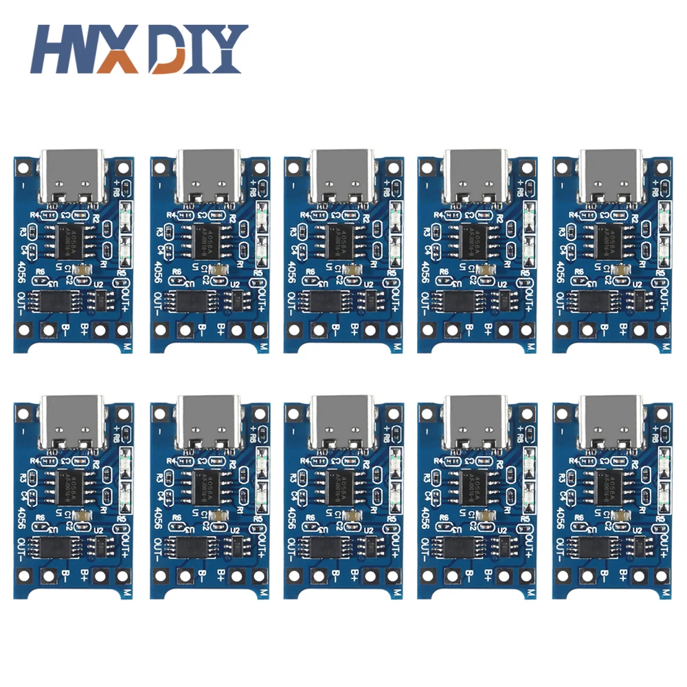 

5/10PCS 5V 1A Micro USB Type-c 18650 TP4056 Lithium Battery Charger Module Charging Board With Protection Dual Functions