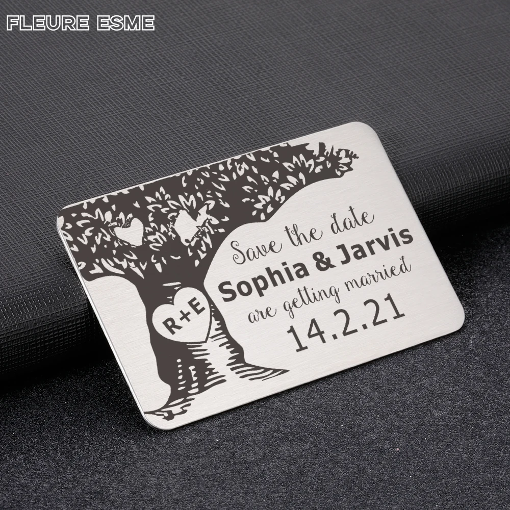 

Personalized Wedding Party Invitation Card Custom Anniversary Birthday Card Stainless Steel Invitation Handmade DIY 2022