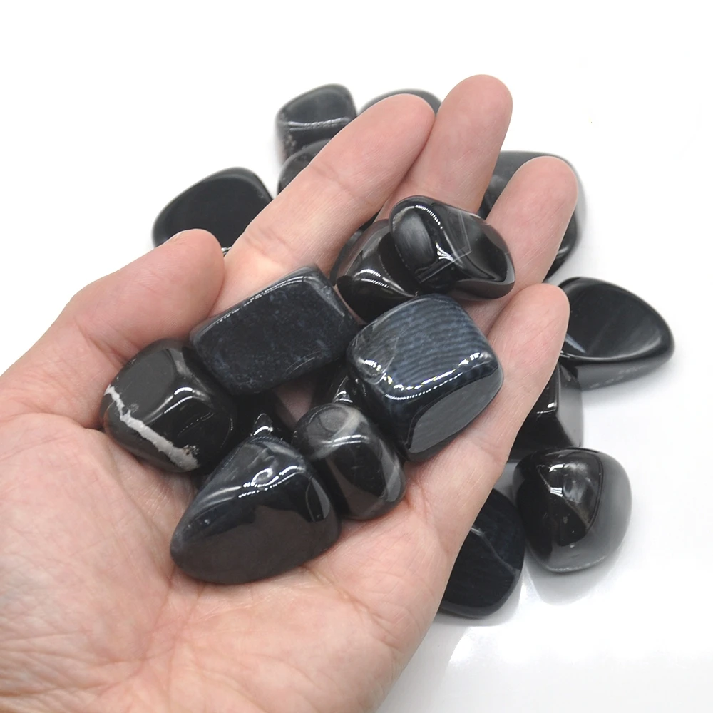 

Black Onyx Obsidian Crystal Tumbled Bulk Healing Mineral Specime Gemstones Gem Raw Aquarium Decoration Gift