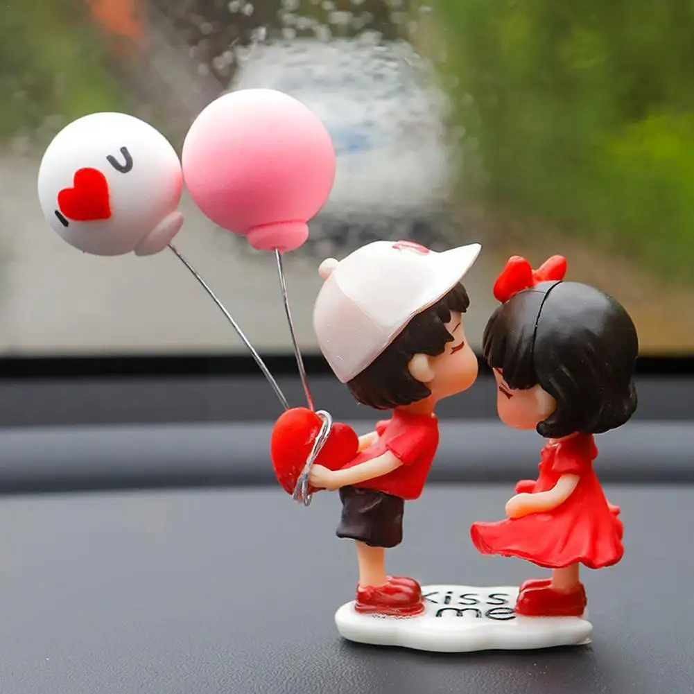

Аниме пары для украшения автомобиля Модель симпатичный поцелуй воздушный шар фигурка украшение салона автомобиля розовая фигурка приборной панели аксессуары