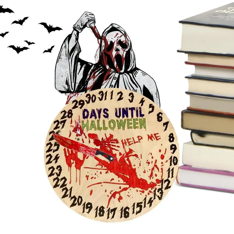 

Halloween Decoration Indoor Countdown Calendar Decor Reusable Wood Halloween Table Toppers For Kitchen Table Living Room