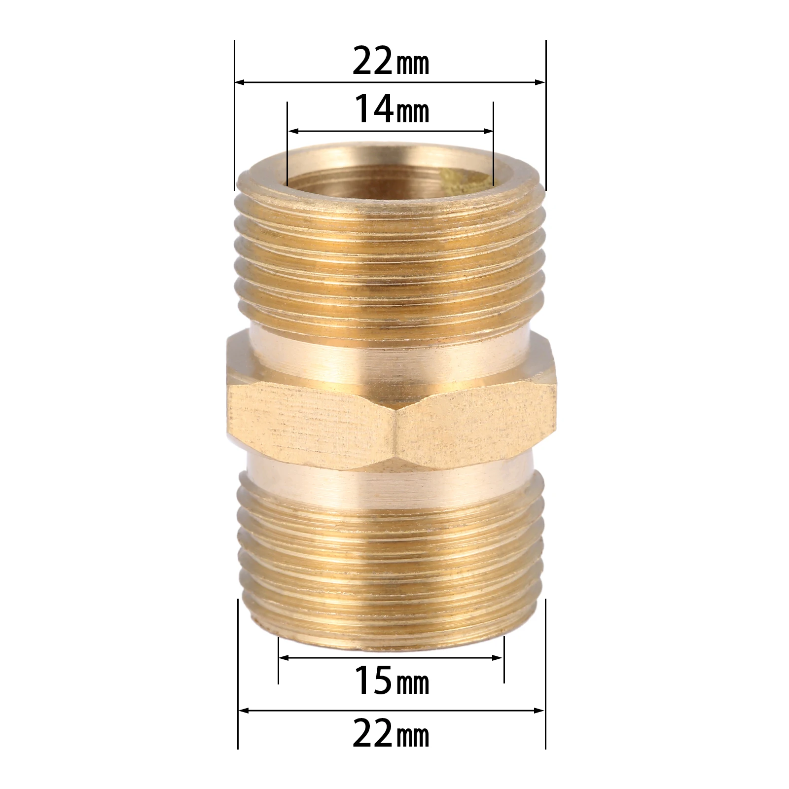 

Copper M22 14mm And 15mm Male Thread Connector Hose Coupler Adaptor Fitting High Pressure 4500 PSI Power Pressure Washer Coupler