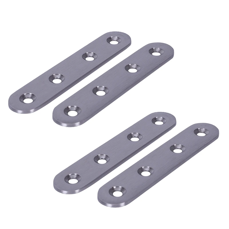 

Flat Stainless Steel Repair Mending Fixing Plate Brackets Support 4Pcs