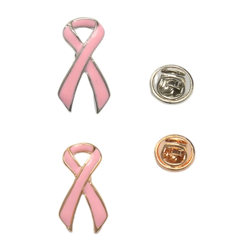 

Y166 Charity Public Awareness Pink Ribbon Lapel Pin Fashion Jewelry Health Awareness Stylish Pink Ribbon Brooch