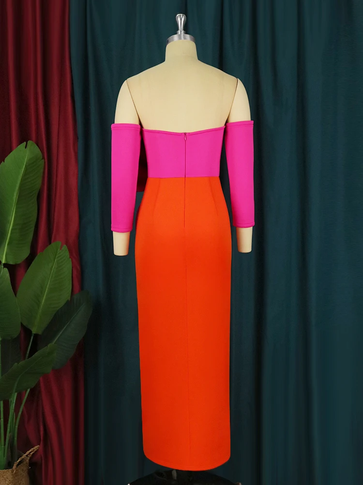 Женское длинное платье-футляр с открытыми плечами размеры до 4XL - купить по