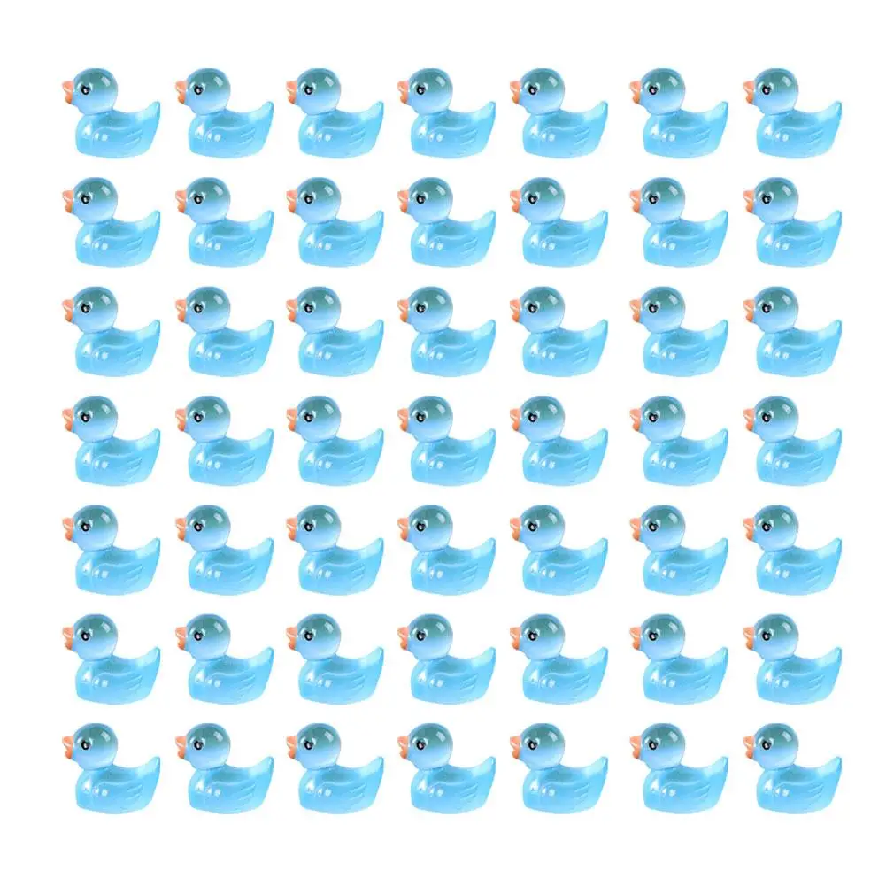 

50pcs Mini Fluorescent Yellow Duck Ornament Miniature Resin Figures Handicraft Micro Landscape Decoration Tiny Du Q7b7