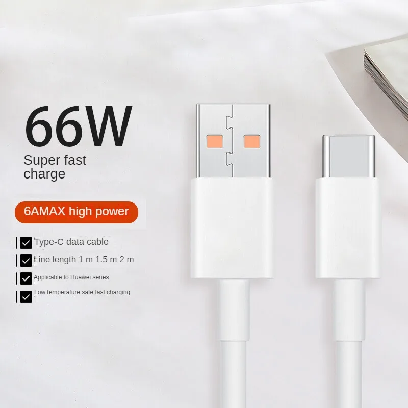 

USB-кабель для быстрой зарядки, 6 А, Тип C, для Huawei P40 Pro, P30, 66 Вт