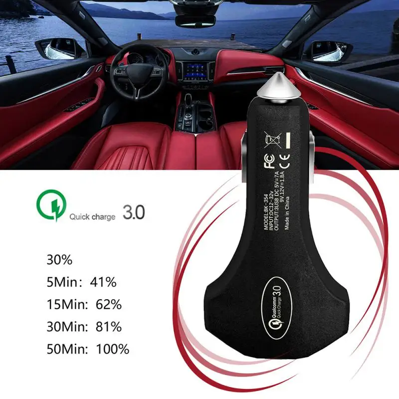 

Автомобильное зарядное устройство с двумя USB-портами, Type-C