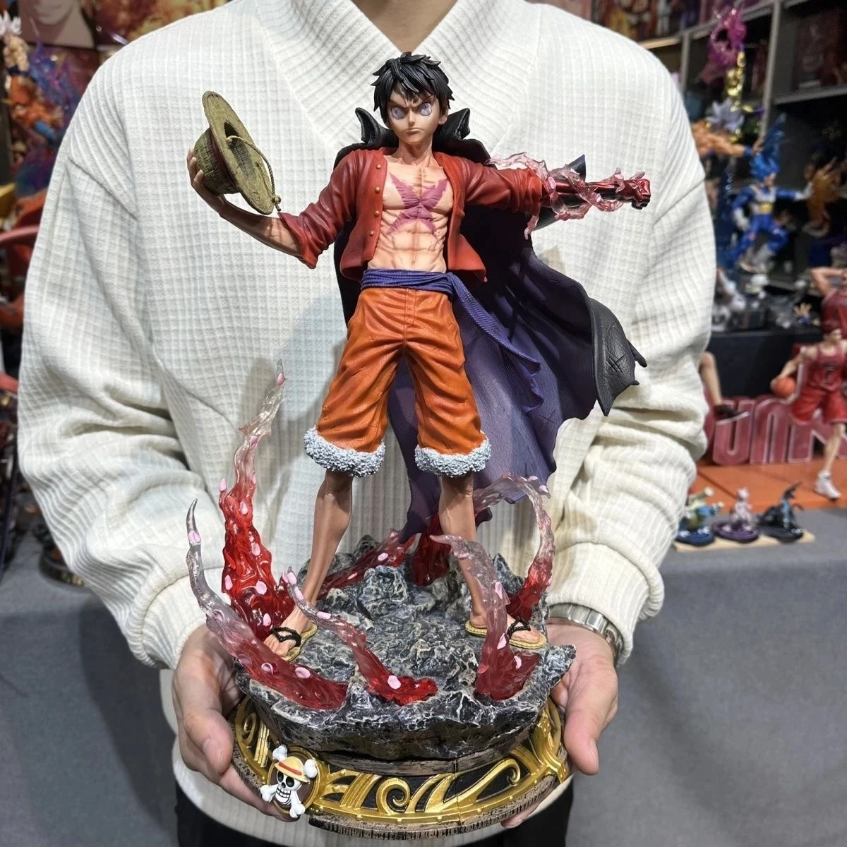 

Фигурки аниме One Piece, обезьянка D, Луффи, статуя Сакура с 2 головами, 40 см, Gk, Коллекционная модель из ПВХ, украшение, женский подарок