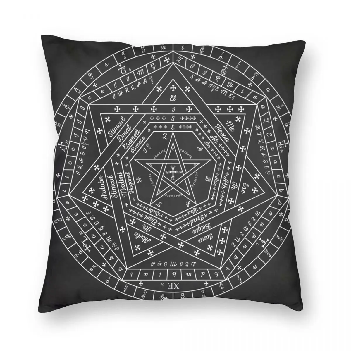 Sigillum Dei Aemeth чехол для подушки из полиэстера и льна с бархатным узором на молнии