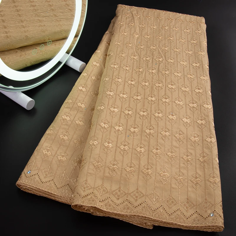 

Африканская Хлопковая кружевная ткань, швейцарская вуаль, кружево в Швейцарии 2023, 5 ярдов, нигерийская сухая кружевная ткань для вечернего п...