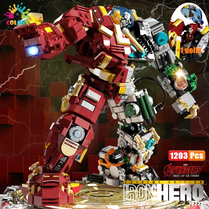 

Disney 1203pcs Iron Heroes Building Blocks Mech Man Transformers Action Figures Assemble DIY Bricks Toys For Kids Birthday Gifts