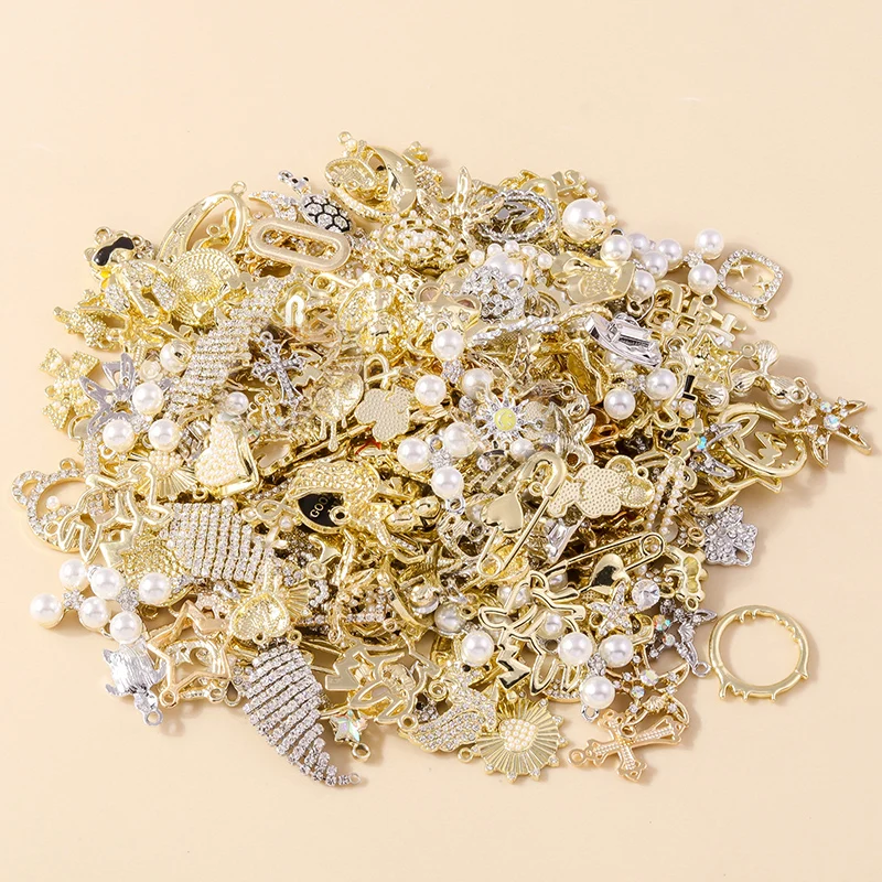 

Random Mixed 5/10cs Exquisite Pearl Crystal Charms for Earring Necklace Pendants Diy Wedding Party Jewelry Accessories Wholesale