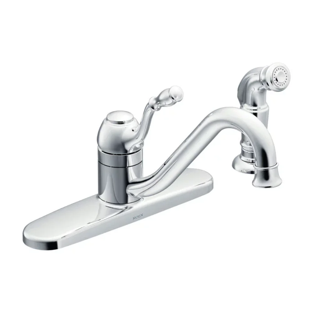 

Moen Lindley One-Handle Low Arc Kitchen Faucet with Side Sprayer