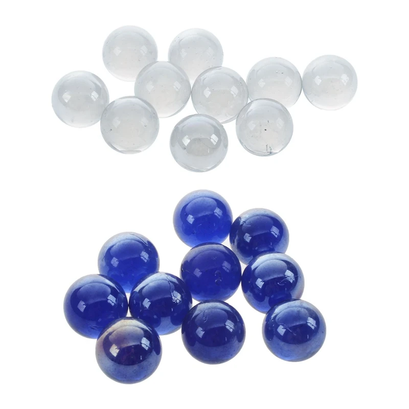 

10 шт., стеклянные шарики 16 мм, декоративные цветные шарики, прозрачные и темно-синие (2 комплекта)