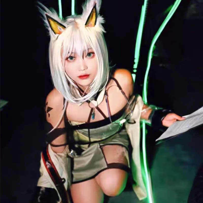 

Kawaii Women Girls White Cat Ears Headband Cosplay Plush Fox Wolf Ear Lolita