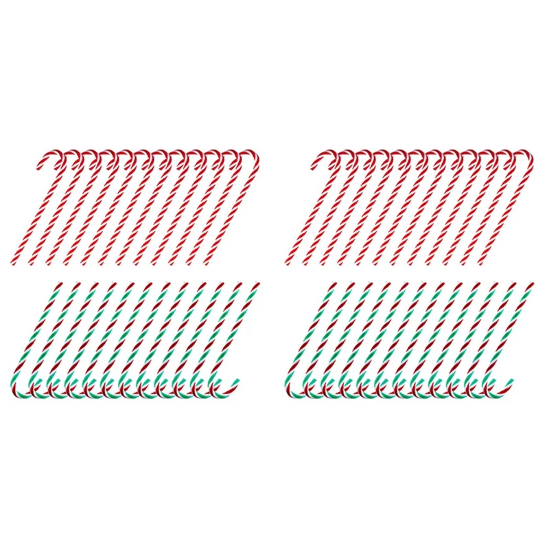 

96Pcs Christmas Plastic Fake Candy Canes Twisted Toy Crutch For Christmas Tree Hanging Decorations