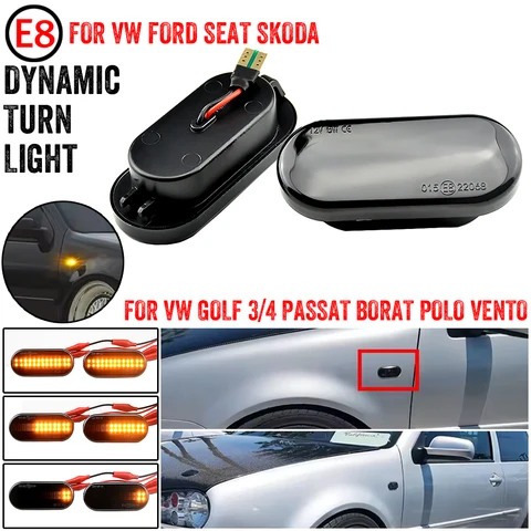 Светодиодный динамический боковой указатель поворота для VW Up Caddy T5 Amarok Jetta Golf 3 4 Fox Beetle Lupo светильник Passat Polo Vento