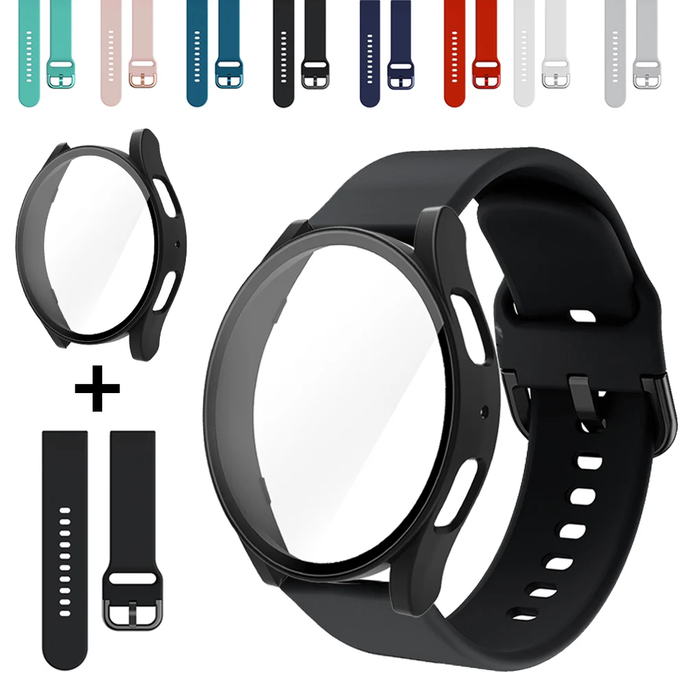 Ремешок и чехол для Samsung Galaxy Watch Active 2 20 мм защитный 4/5/6 40 44