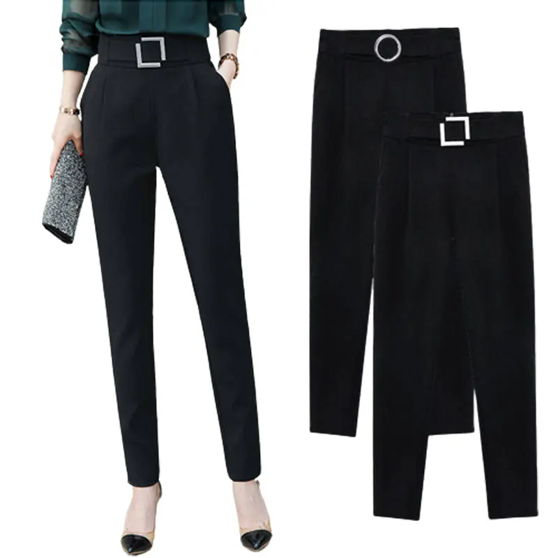 

High Quality for Ladys Spring Summer Woman Pants Cotton Black High Waist Joggers Women Suit Harem Pants Soft All-match Trousers