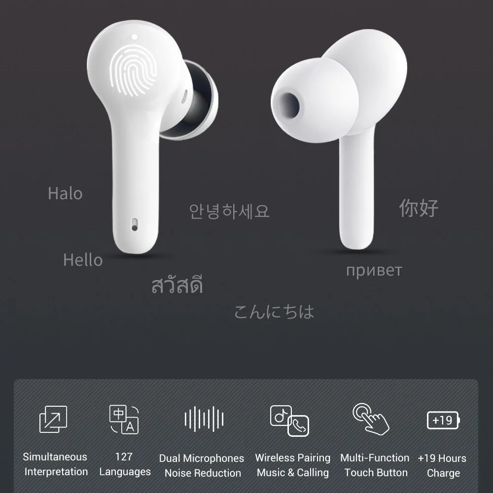 2022 M6 Translation Headphones 127 Languages Instant Translated Smart Voice Translator Wireless Bluetooth Translator Earphone enlarge