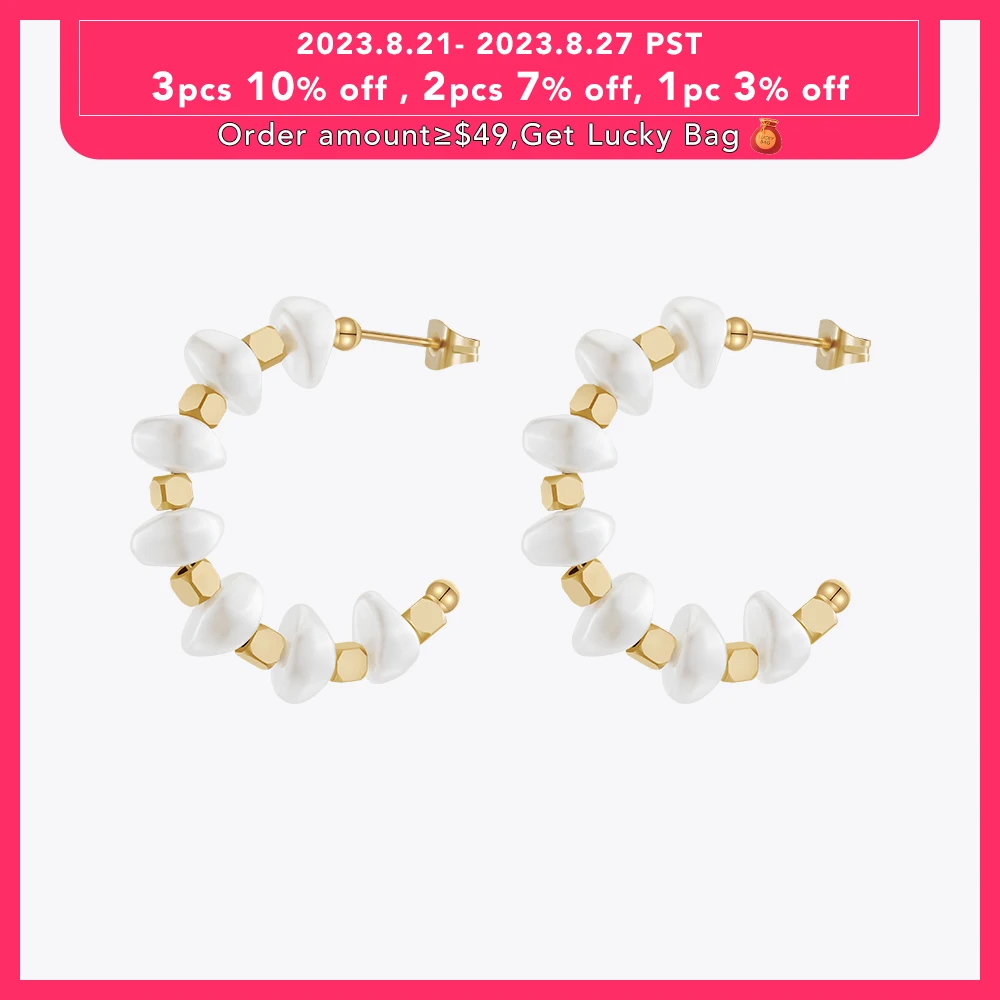 

ENFASHION Aretes De Mujer C Shape Pearl Stud Earrings For Women Gold Color 18K Plated In Earings Fashion Jewelry Birthday 231451