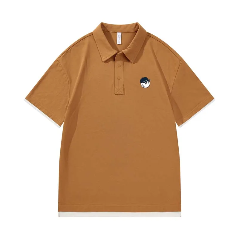 2023 Men's Wear Malbon Golf Polo Clothing Summer Men Shirt Solid Color Short Sleeve Casual Business Sports