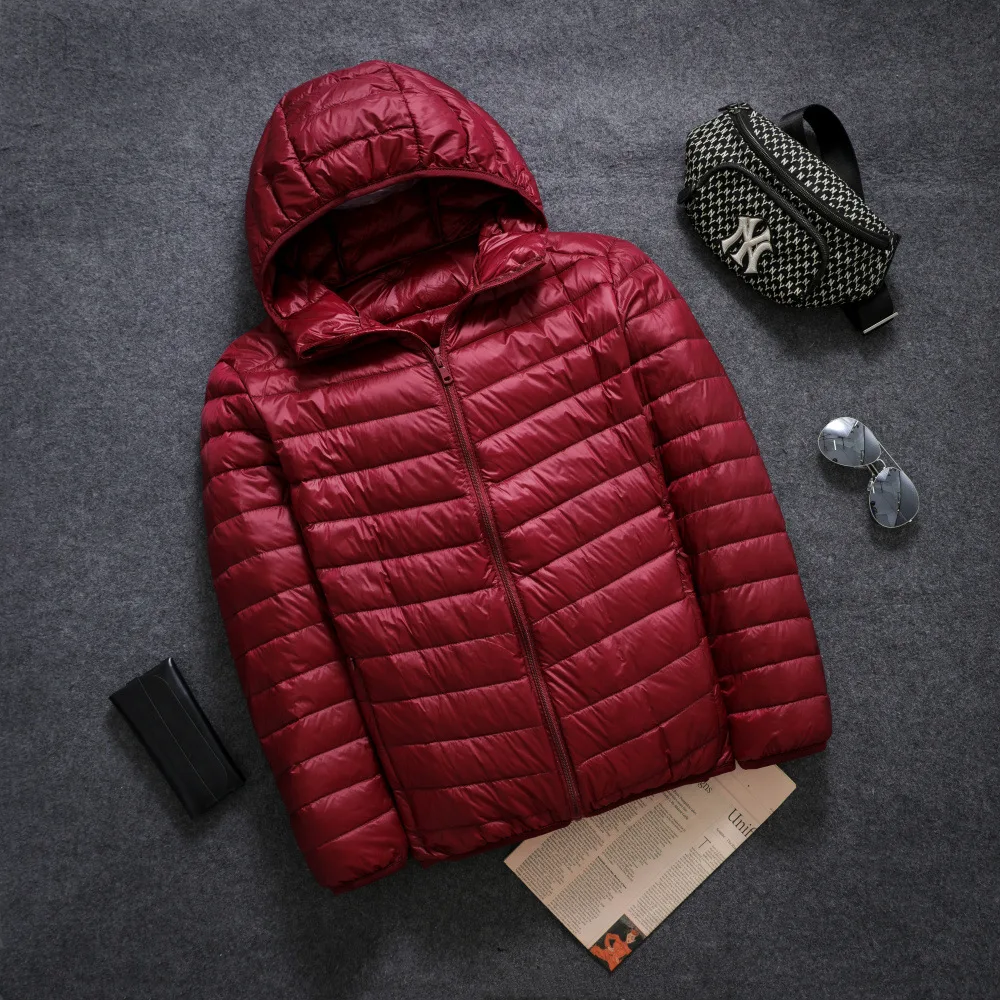 Men's All-Season Ultra Lightweight Packable Down Jacket Water and Wind-Resistant Breathable Coat Big Size Men Hoodies Jackets