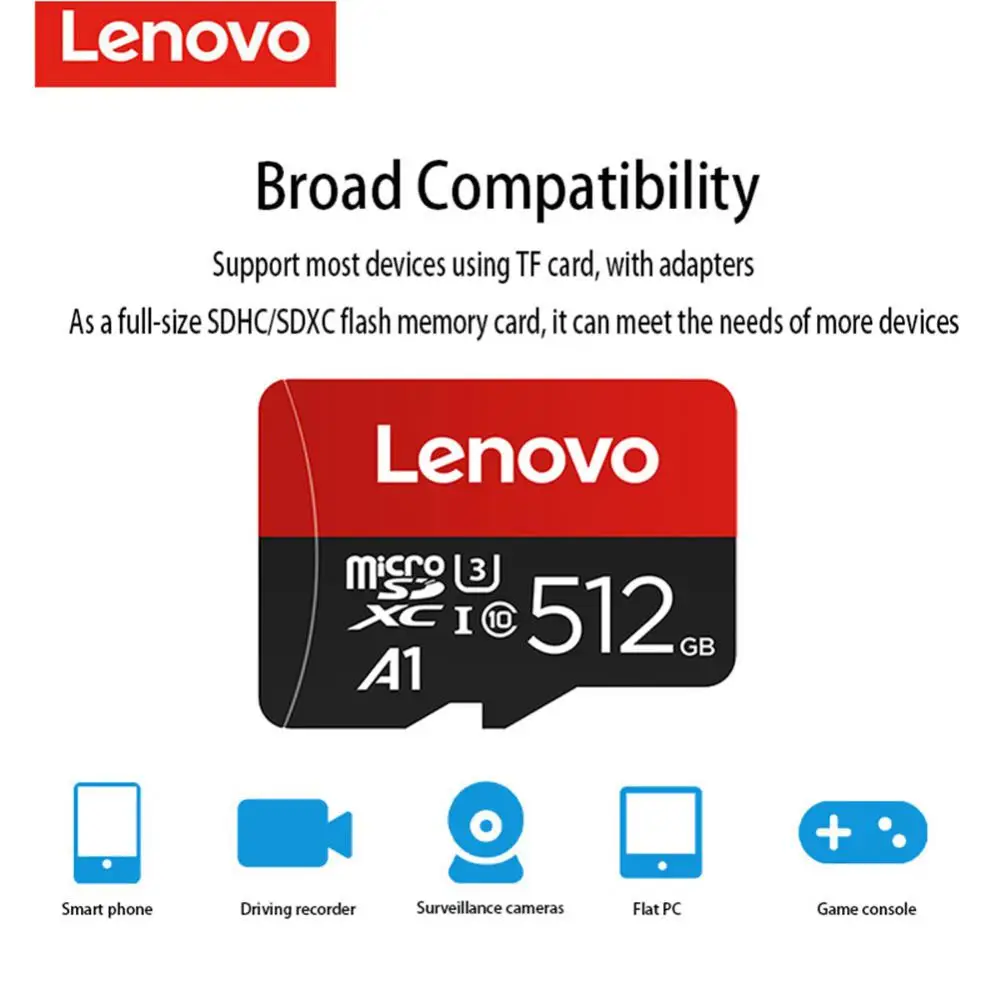 100% оригинальная карта памяти Lenovo 512 ГБ 256 128 64 32 16 8 TF-карта ТБ Micro SD |