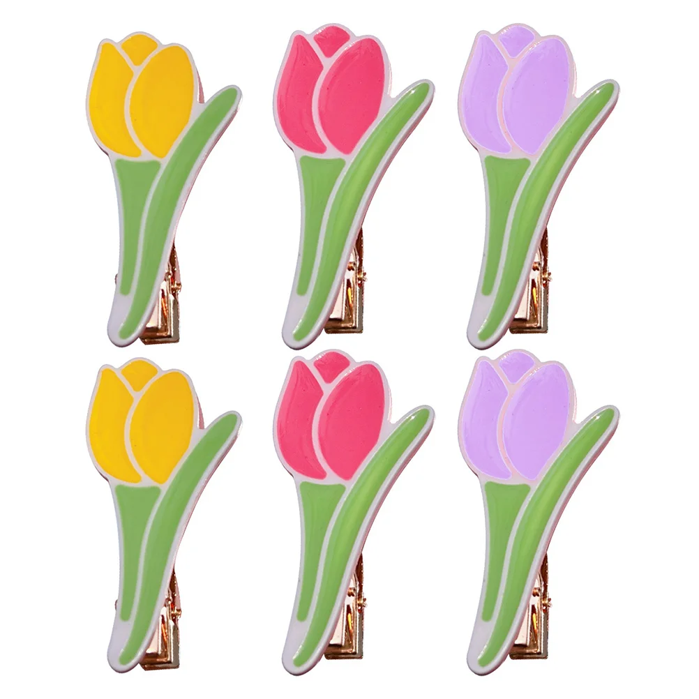 

6 Pcs Hairpins Kids Flower Barrette Girls Lovely Barrettes Adorable Hair Clips For Girls Kids Children