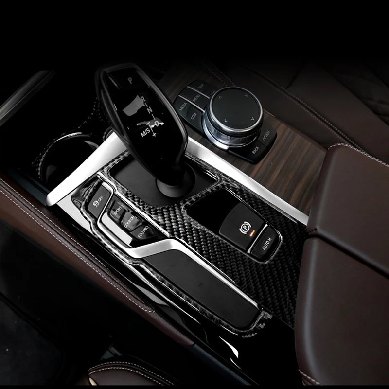 Фото Для BMW 5 серии G30 6GT G32, аксессуары, защитная наклейка из углеродного волокна, кнопки переключения передач, крышка панели, внутренняя отделка, Стайлинг автомобиля №2