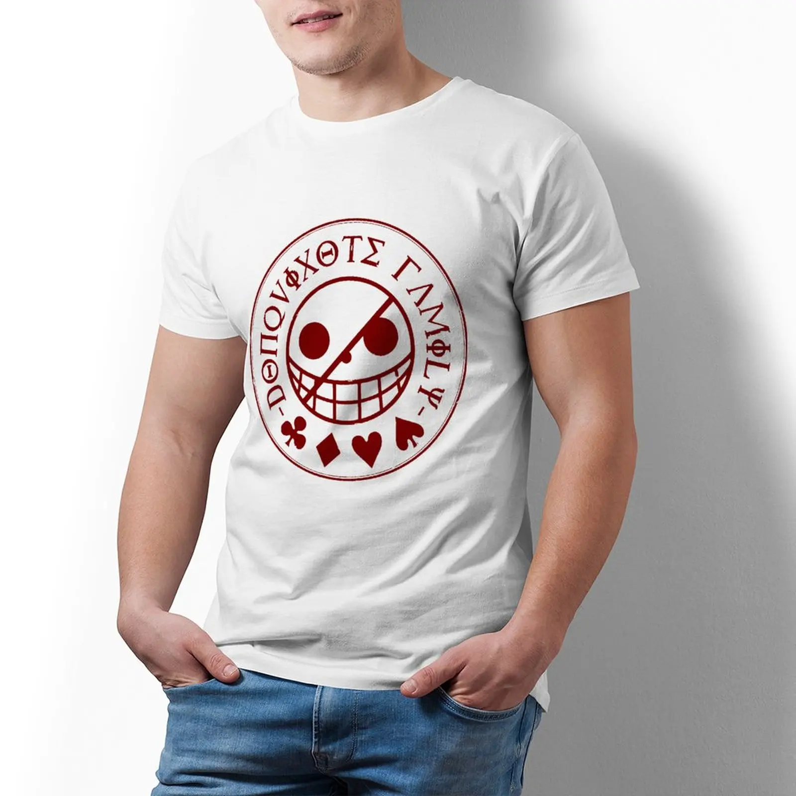 

Bandai One Piece Donquixote Family Jolly Roger T Shirt Manga Classic Cotton T-Shirt Short-Sleeve Printed Tee Shirt Men