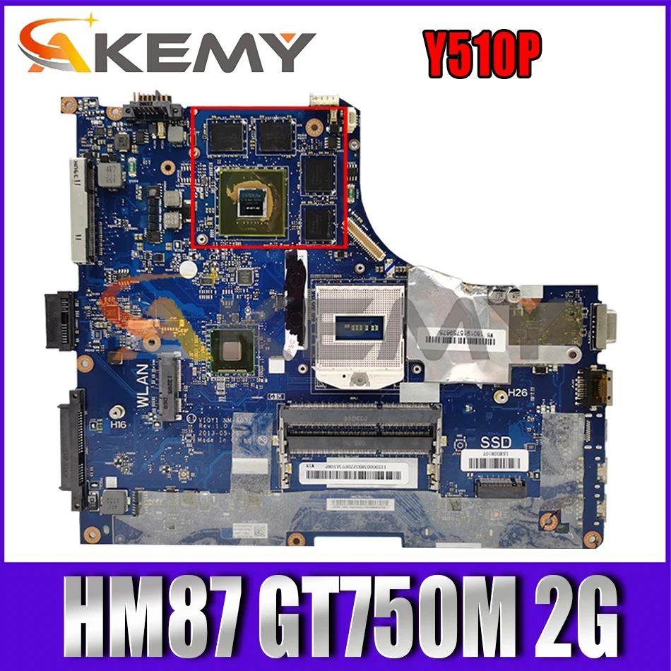 

Материнская плата Akemy VIQY1 для ноутбука Lenovo Y510P 11S 90003641 90002926 PGA94 GT755M/GT750M 2G DDR3 100%, бесплатная доставка