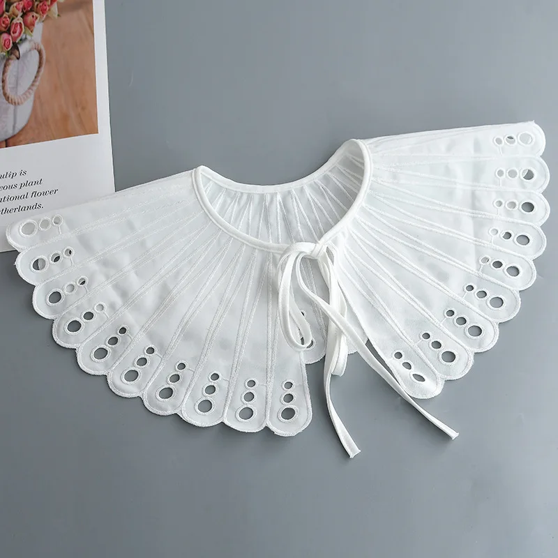 

Sitonjwly Women Hollow Out Fake Collar Shawl Wraps Floral Lace Necklace False Collar Summer Dress Detachable Collar Scarf