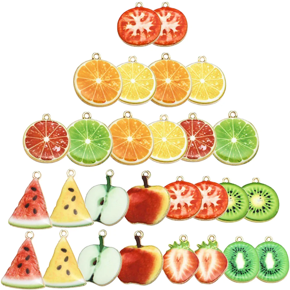 

45 Pcs Fine Jewelry Key Supply Charm Stoppers Bracelets Alloy Charms Key Ornament Jewel Charms Bags Artificial Fruit Pendant