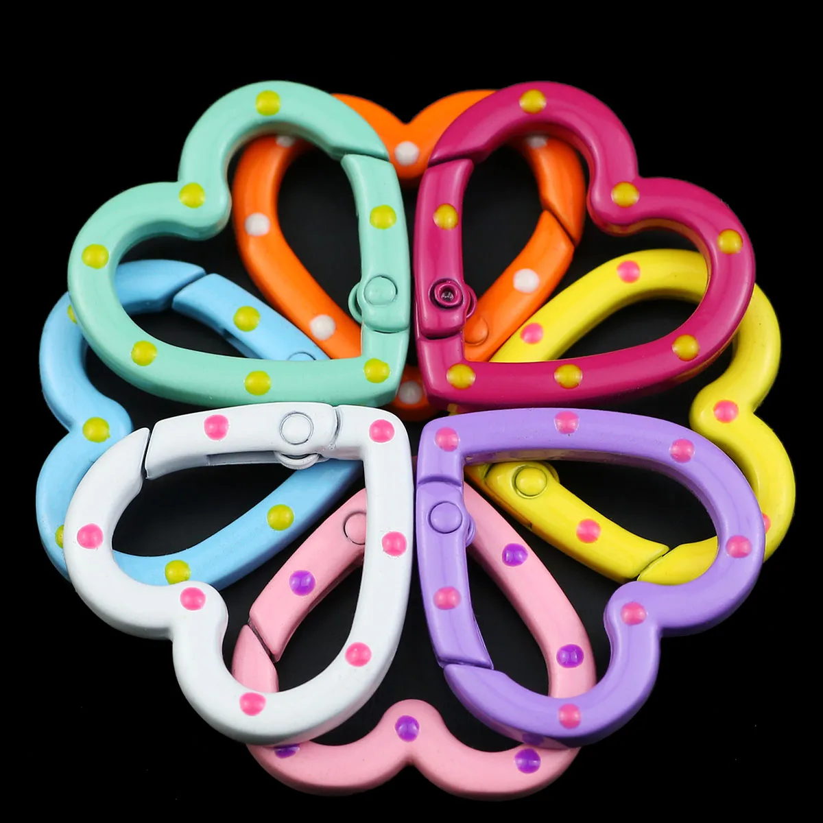 Смешанный Цвет Капля Масла Любовь Сердце Весна Брелок Запеченный Лак Разъем